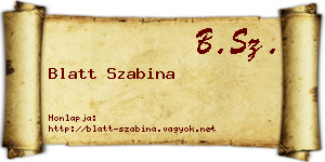 Blatt Szabina névjegykártya